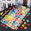 Kids Montessori Math Toys For Toddlers Educational Wooden Puzzle Fishing Toys Count Number Shape Matching.