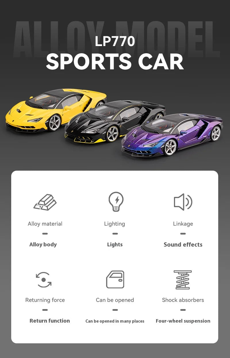 Lamborghini Vehicle Toy Models Boy Toys Car Model With Lights and Sound Effects Suitable for Indoor Ornaments