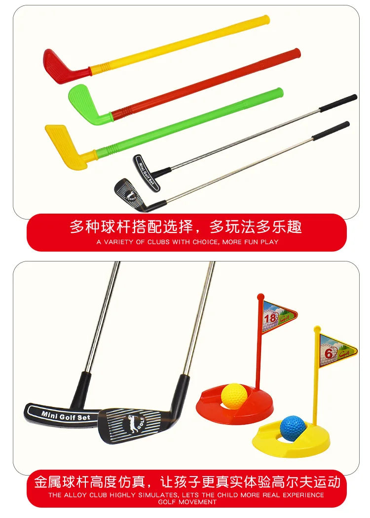Kid's Indoor Outdoor Sports Toys Golf Club Sets Parent-child Interaction Develop Children's Athletic Ability Outdoor Games Toys
