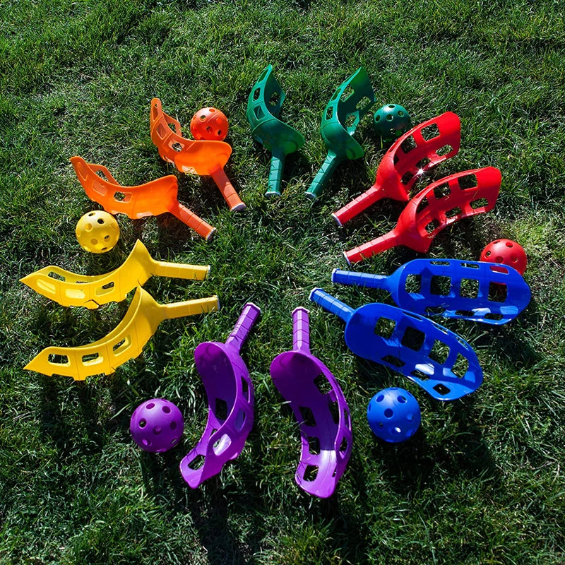 Kids Scoop Ball Toy Outdoor Sports Catch Balls Game Set Throw And Catch Parent-Child Interactive Toys Garden Toss Game