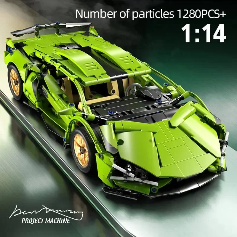 Technical Racing Sport Car 1280PCS Model Building Blocks City Mechanical Speed Vehicle Supercar Brick Puzzle Toys Kid Gift