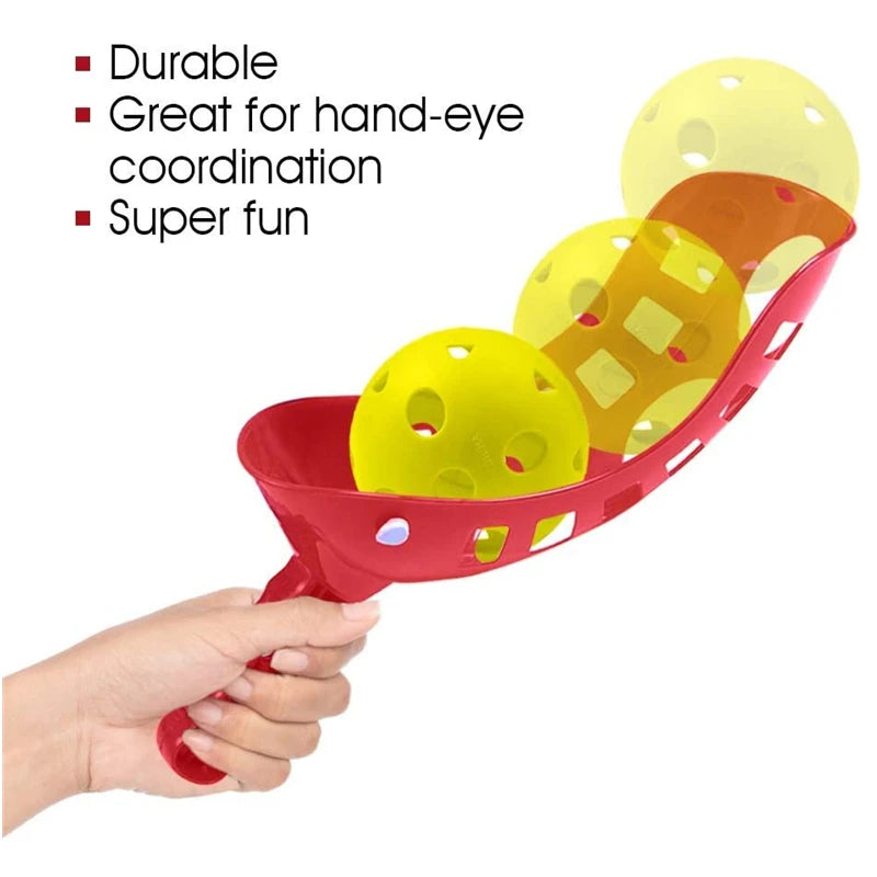 Kids Scoop Ball Toy Outdoor Sports Catch Balls Game Set Throw And Catch Parent-Child Interactive Toys Garden Toss Game