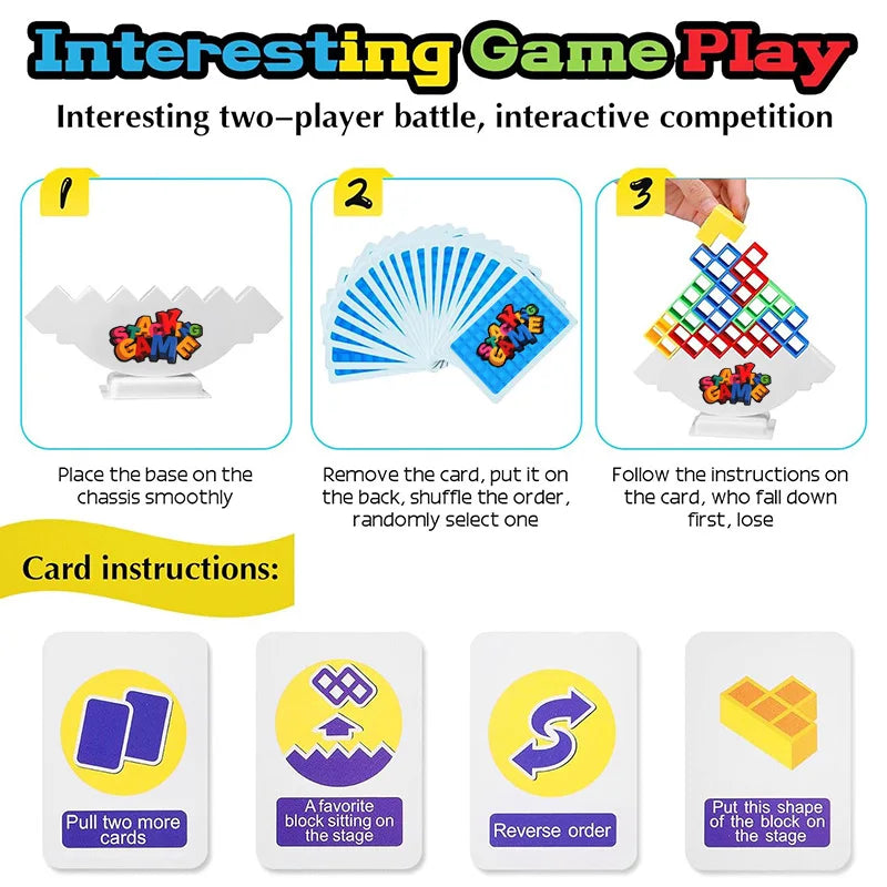 Balance Stacking Board Games Buliding Blocks Adults Kids Tower Block Bricks Toys For Boys Girls Puzzle.