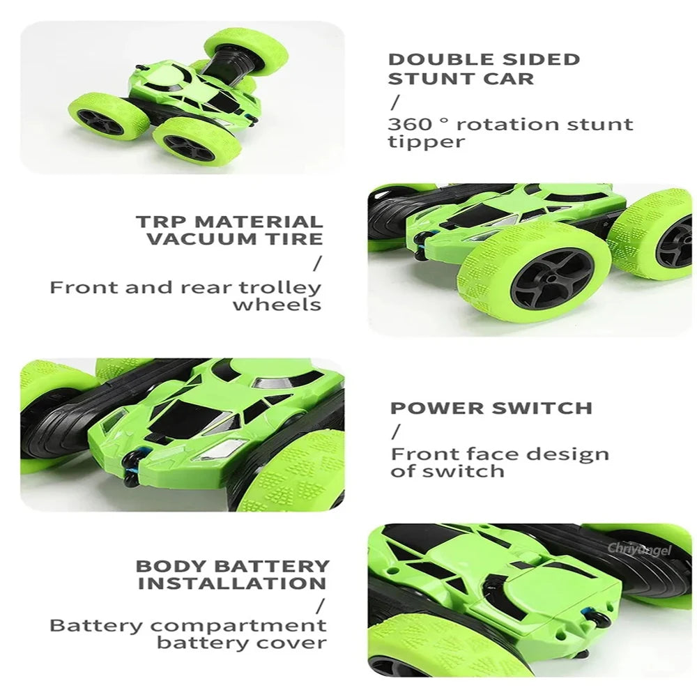 Rc Stunt Car Kids Double Sided Flip Remote Control Cars 2.4G High Speed 360°