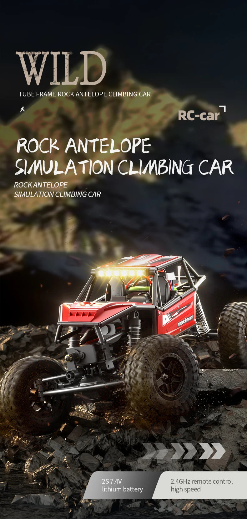 1/18 RC Climbing Car 4WD Off-road Remote Control Vehicle Rock Crawler Big-wheel 4x4 Electric Truck Model Toys for Kids