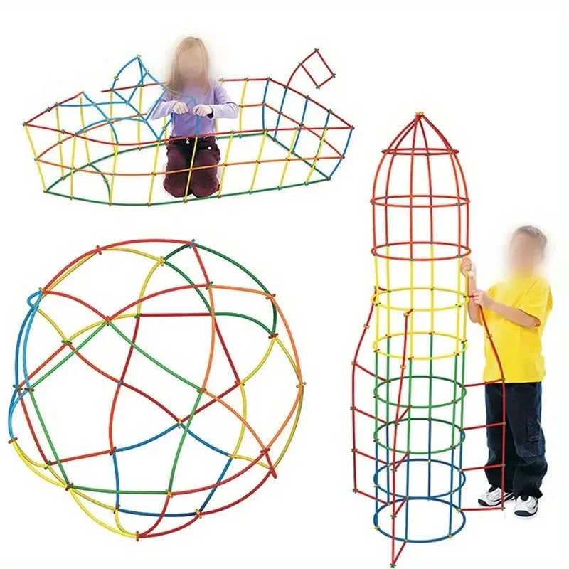 Straw Builder Toys Construction Toys Interlocking Plastic Toys, Engineering Toys, Fine Tube Building Blocks Toys