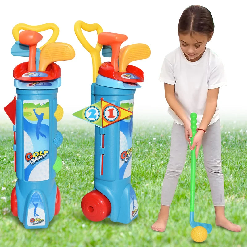 Kids Golf Club Set Indoor and Outdoor Sports Retractable Toy Golf Clubs Game Family Parent Child Outdoor Interactive Toys