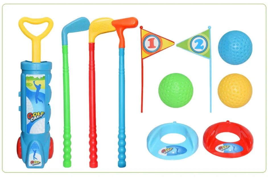 Kids Golf Club Set Indoor and Outdoor Sports Retractable Toy Golf Clubs Game Family Parent Child Outdoor Interactive Toys