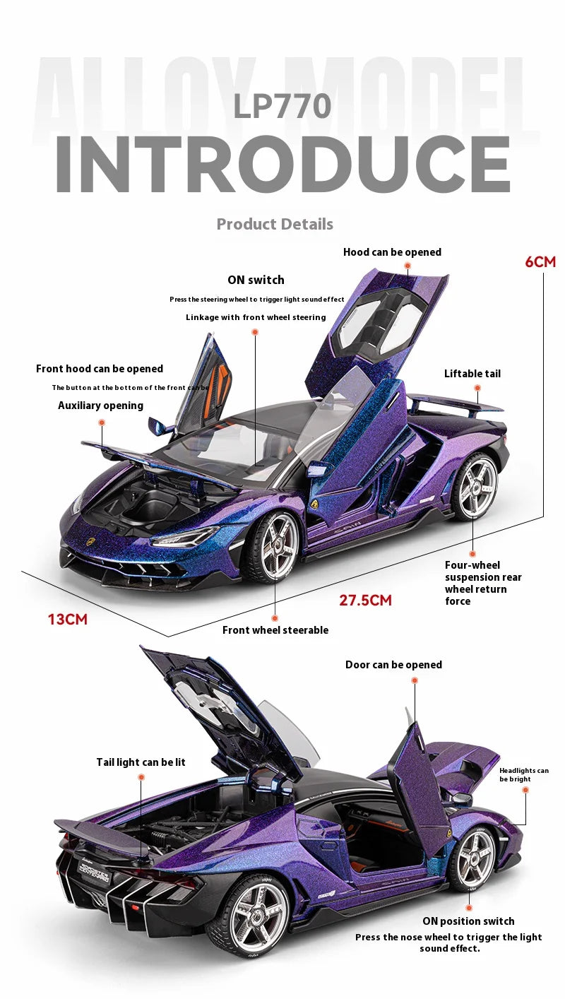 Lamborghini Vehicle Toy Models Boy Toys Car Model With Lights and Sound Effects Suitable for Indoor Ornaments