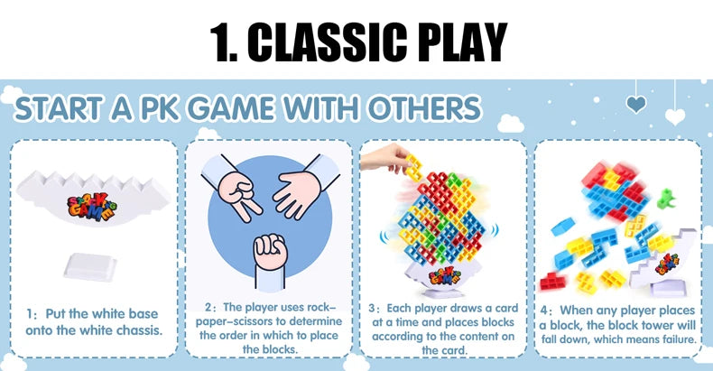 Balance Stacking Board Games Buliding Blocks Adults Kids Tower Block Bricks Toys For Boys Girls Puzzle.