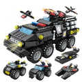 Tiger Police Car Armored Vehicle Building Blocks Military Offroad Truck DIY Assembly Toys Kids Christmas Birthday Gifts