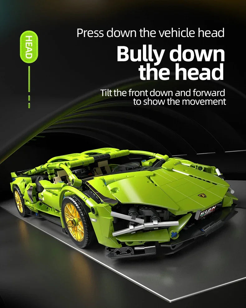 Technical Racing Sport Car 1280PCS Model Building Blocks City Mechanical Speed Vehicle Supercar Brick Puzzle Toys Kid Gift