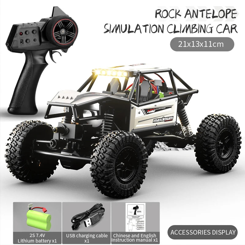 1/18 RC Climbing Car 4WD Off-road Remote Control Vehicle Rock Crawler Big-wheel 4x4 Electric Truck Model Toys for Kids