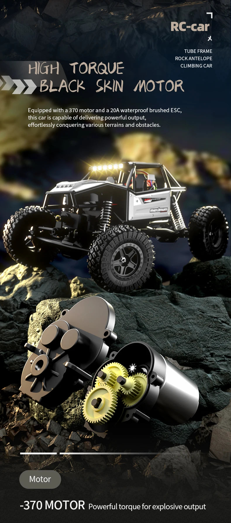 1/18 RC Climbing Car 4WD Off-road Remote Control Vehicle Rock Crawler Big-wheel 4x4 Electric Truck Model Toys for Kids
