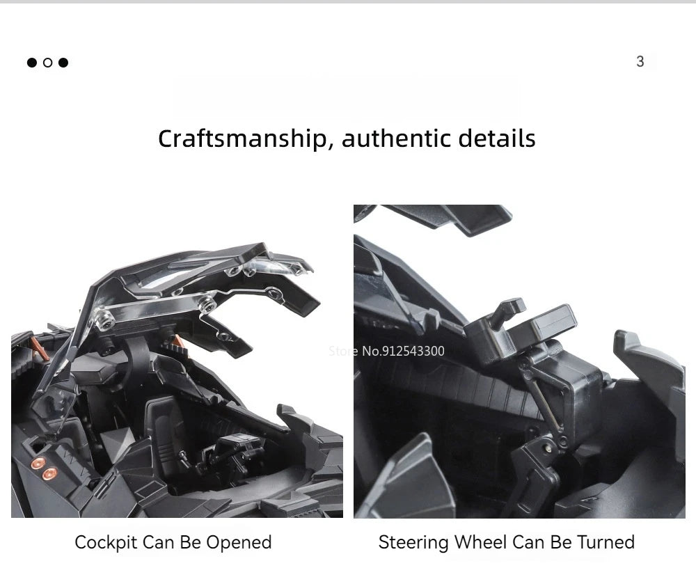 Batmobile Car Model Toy The Dark Knight Trilogy Sound Light Sliding Spray Alloy Vehicle Models Ornaments Gifts