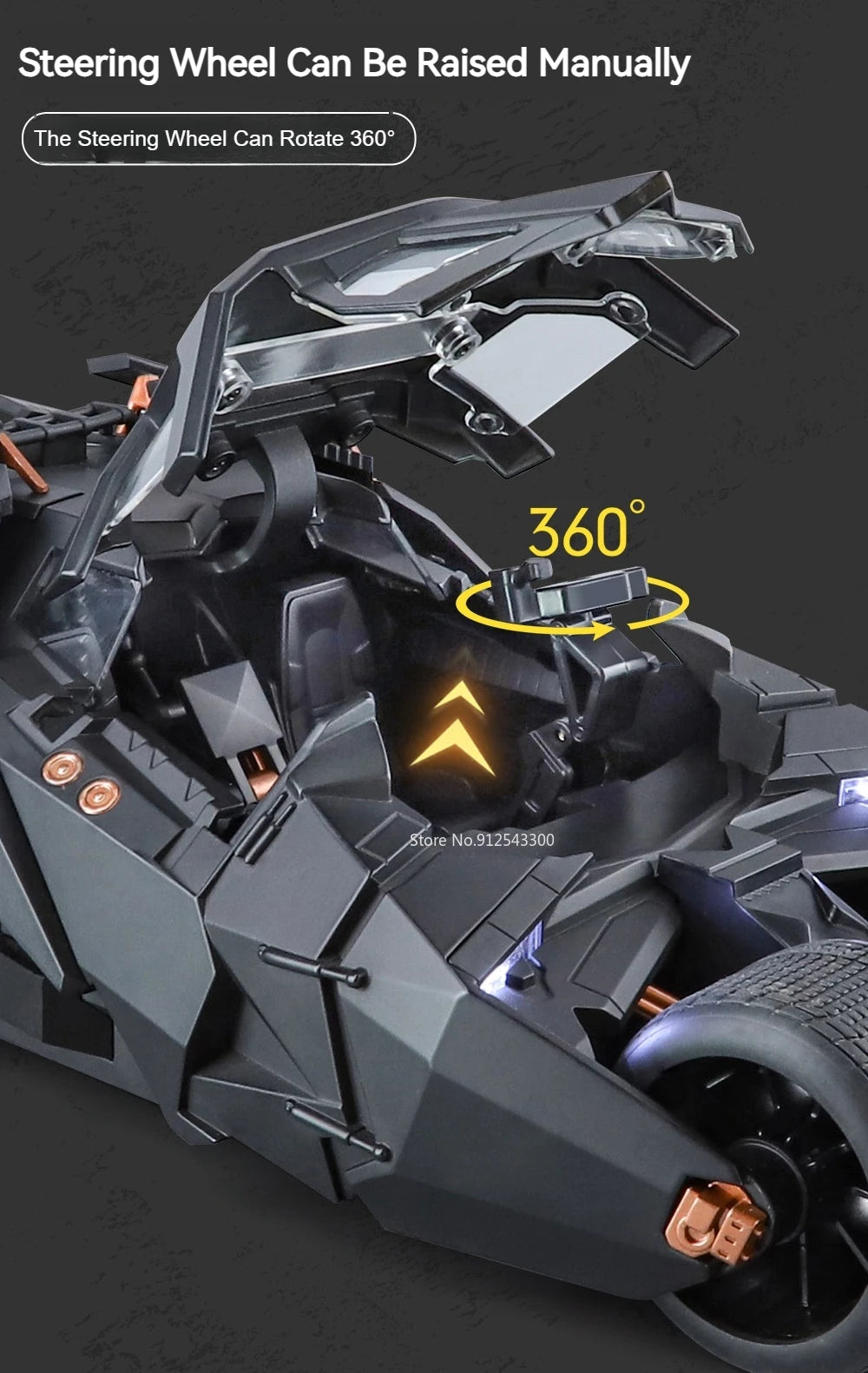 Batmobile Car Model Toy The Dark Knight Trilogy Sound Light Sliding Spray Alloy Vehicle Models Ornaments Gifts