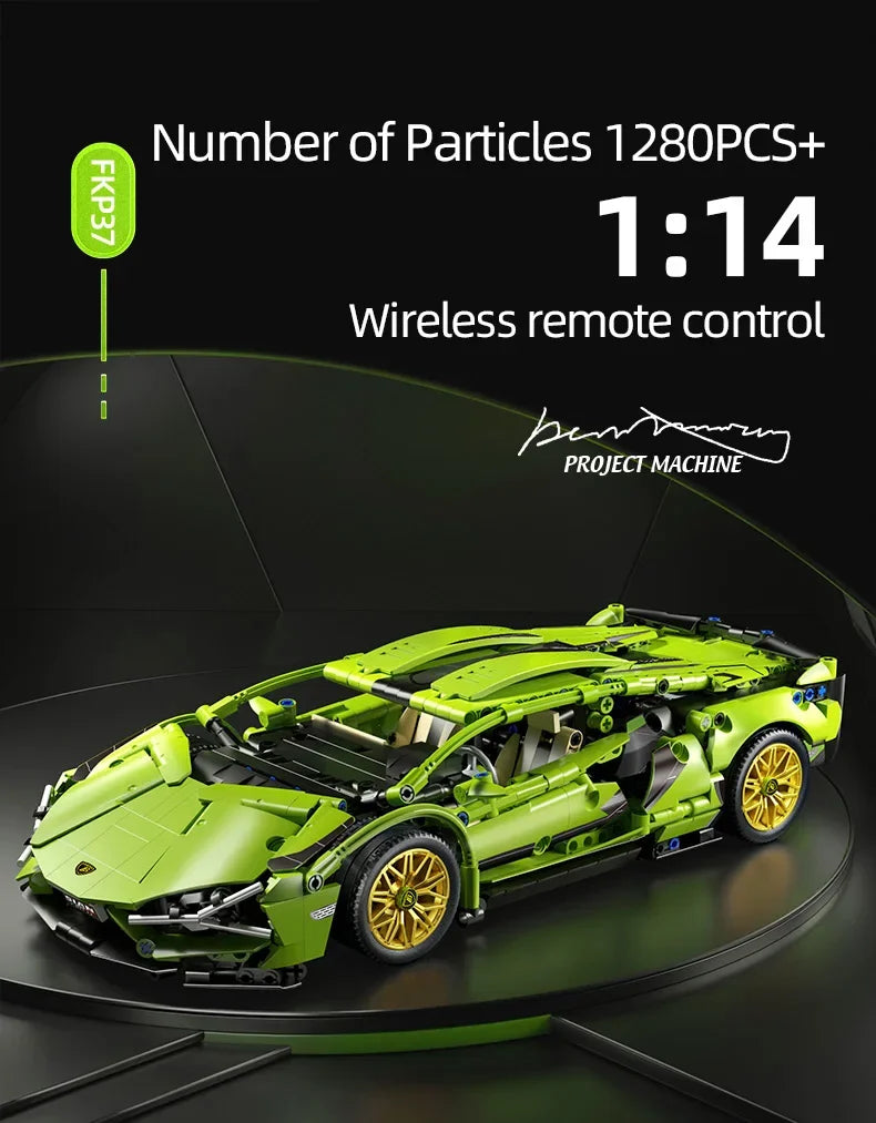 Technical Racing Sport Car 1280PCS Model Building Blocks City Mechanical Speed Vehicle Supercar Brick Puzzle Toys Kid Gift