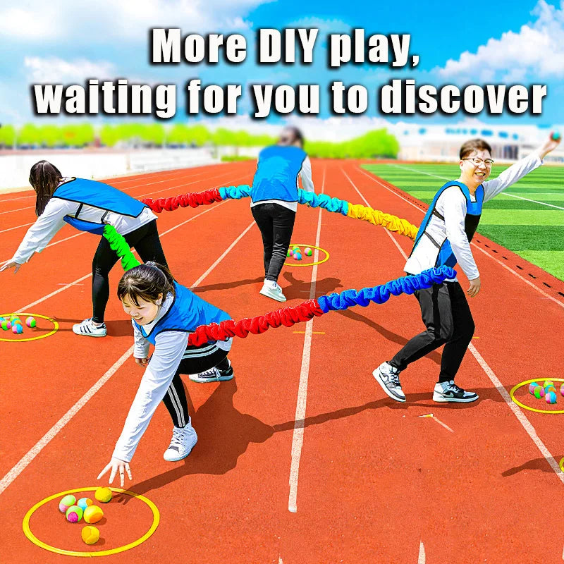 Outdoor Games Team Building Develop Sport Entertainment Toys Children Elasticity Rope Circle Running Push for Kids Sensory Rope