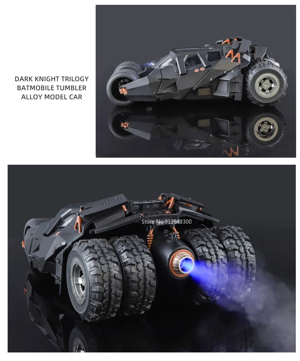Batmobile Car Model Toy The Dark Knight Trilogy Sound Light Sliding Spray Alloy Vehicle Models Ornaments Gifts