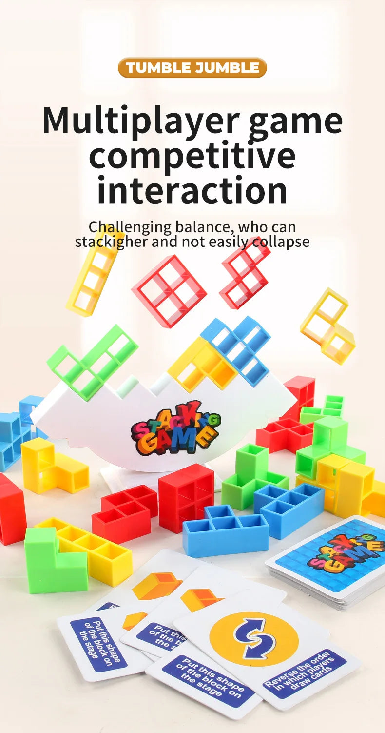 Balance Stacking Board Games Buliding Blocks Adults Kids Tower Block Bricks Toys For Boys Girls Puzzle.