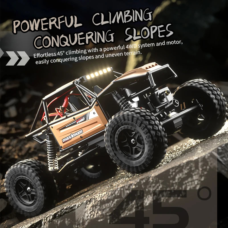 1/18 RC Climbing Car 4WD Off-road Remote Control Vehicle Rock Crawler Big-wheel 4x4 Electric Truck Model Toys for Kids