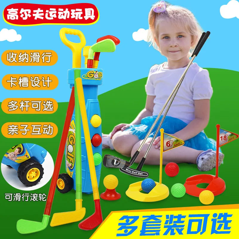 Kid's Indoor Outdoor Sports Toys Golf Club Sets Parent-child Interaction Develop Children's Athletic Ability Outdoor Games Toys