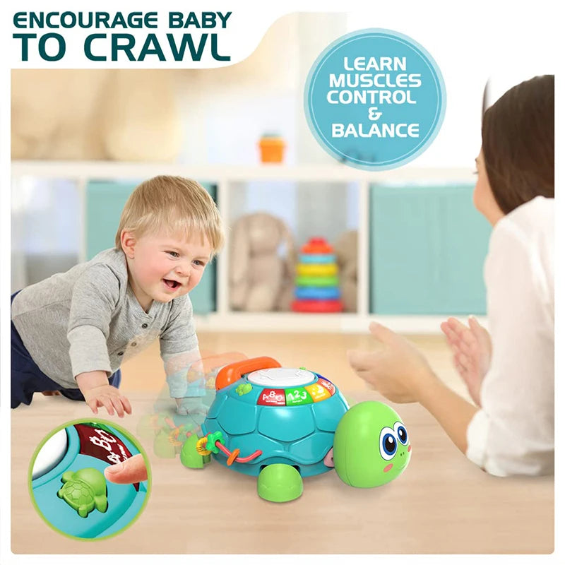 Baby Toys 6-18 Months Music Turtle Crawling Light Sound Music Toy Girl Boy Early Learning Educational Toys Infant Toddler Gifts