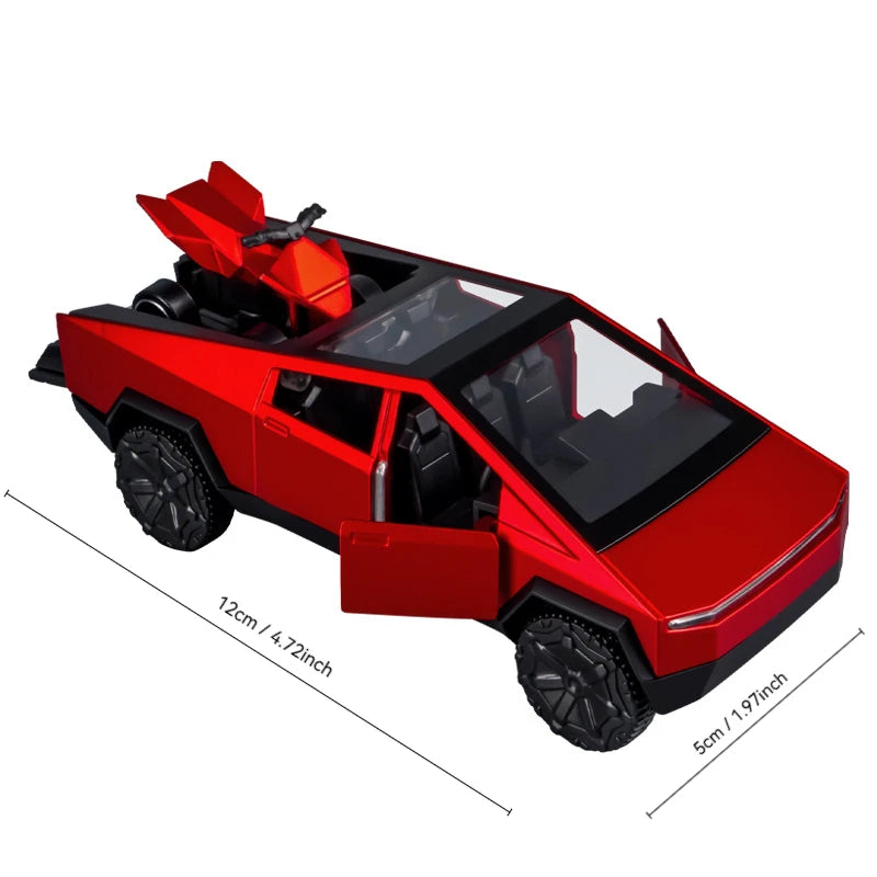 Tesla Cybertruck Toys Off Road Vehicle Die Cast Model Car Beach Motorcycle