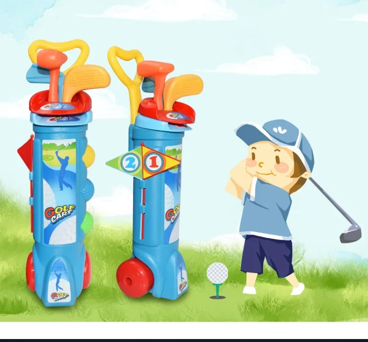 Kids Golf Club Set Indoor and Outdoor Sports Retractable Toy Golf Clubs Game Family Parent Child Outdoor Interactive Toys