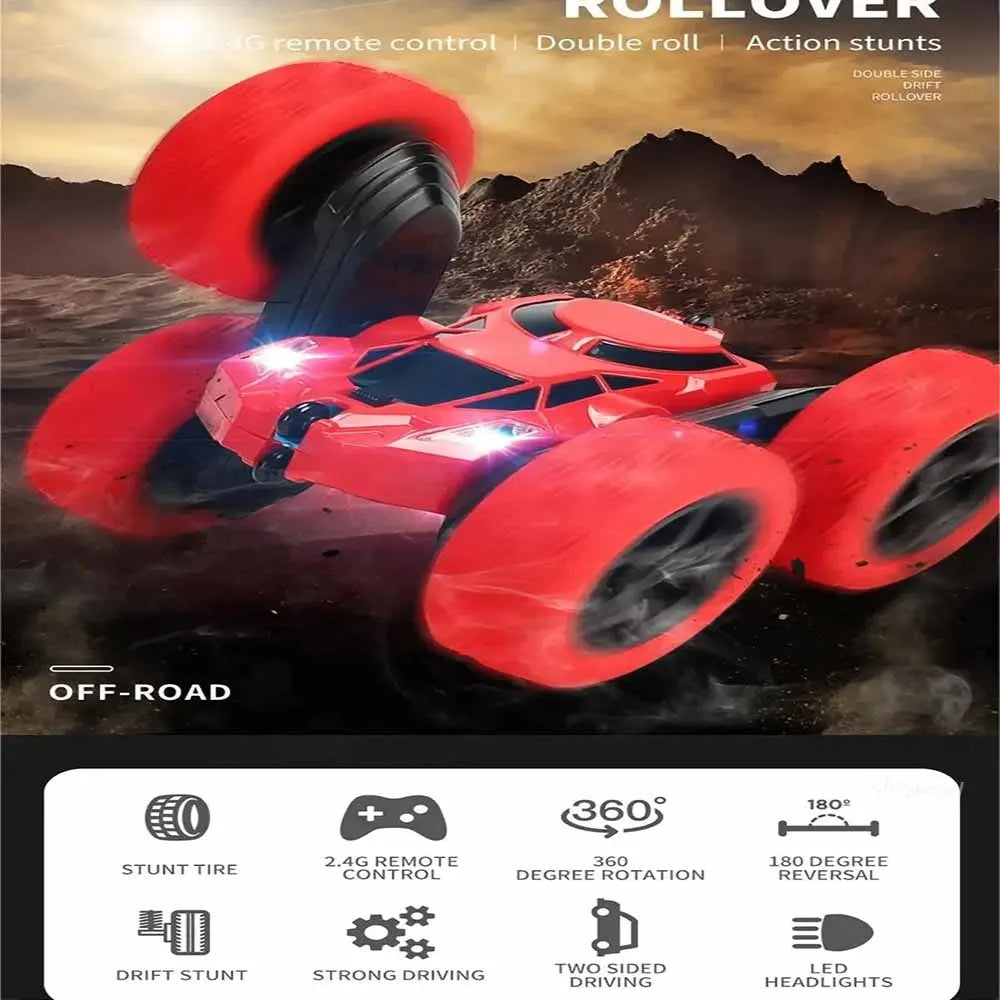 Rc Stunt Car Kids Double Sided Flip Remote Control Cars 2.4G High Speed 360°