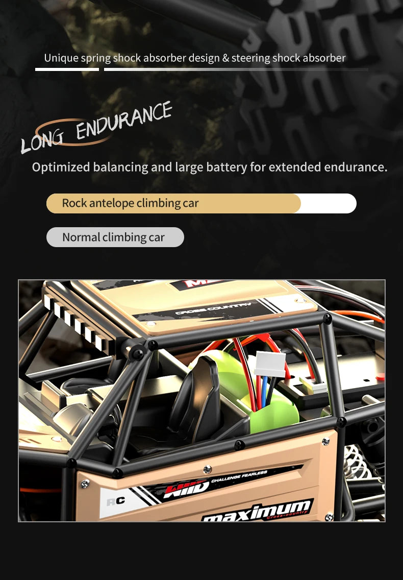 1/18 RC Climbing Car 4WD Off-road Remote Control Vehicle Rock Crawler Big-wheel 4x4 Electric Truck Model Toys for Kids