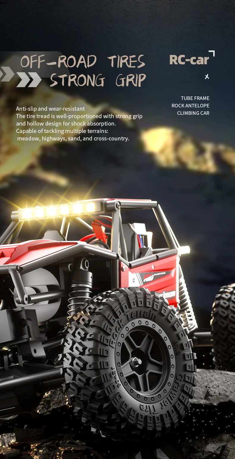 1/18 RC Climbing Car 4WD Off-road Remote Control Vehicle Rock Crawler Big-wheel 4x4 Electric Truck Model Toys for Kids