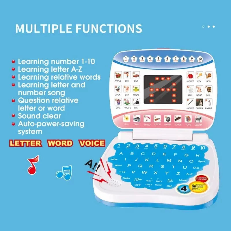 Toddler Kid Developing Cognitive Skills Learning Machine Laptop Computer Child Electronic Preschool Language Education Toys Gift