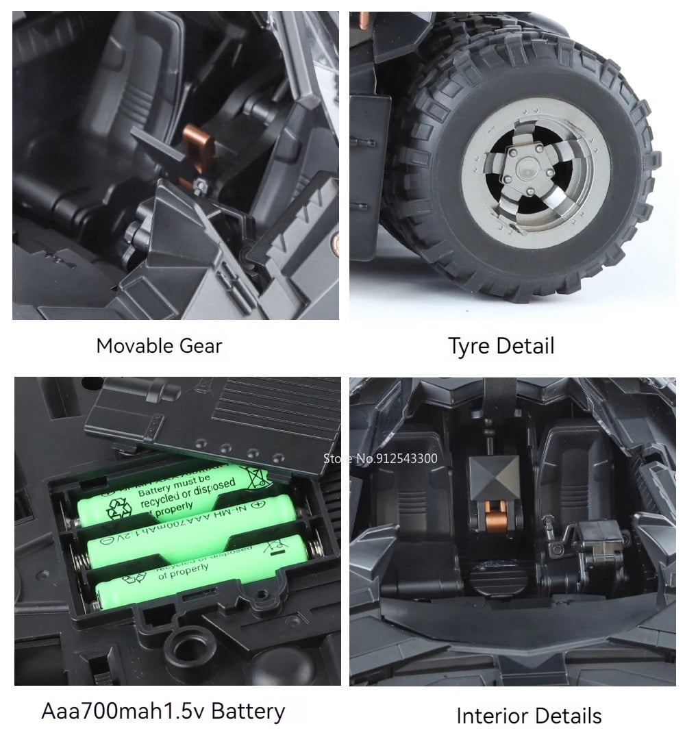 Batmobile Car Model Toy The Dark Knight Trilogy Sound Light Sliding Spray Alloy Vehicle Models Ornaments Gifts