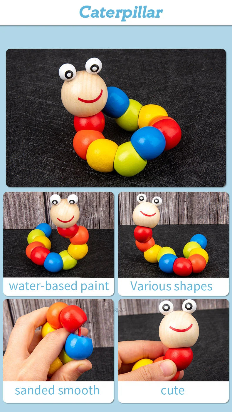 9 in 1 Wooden Montessori Toys Rattle Bell Drum Column Set Musical Instruments Sensory Early Baby Toy Toddler Education