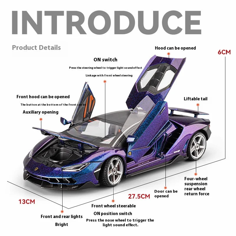 Lamborghini Vehicle Toy Models Boy Toys Car Model With Lights and Sound Effects Suitable for Indoor Ornaments
