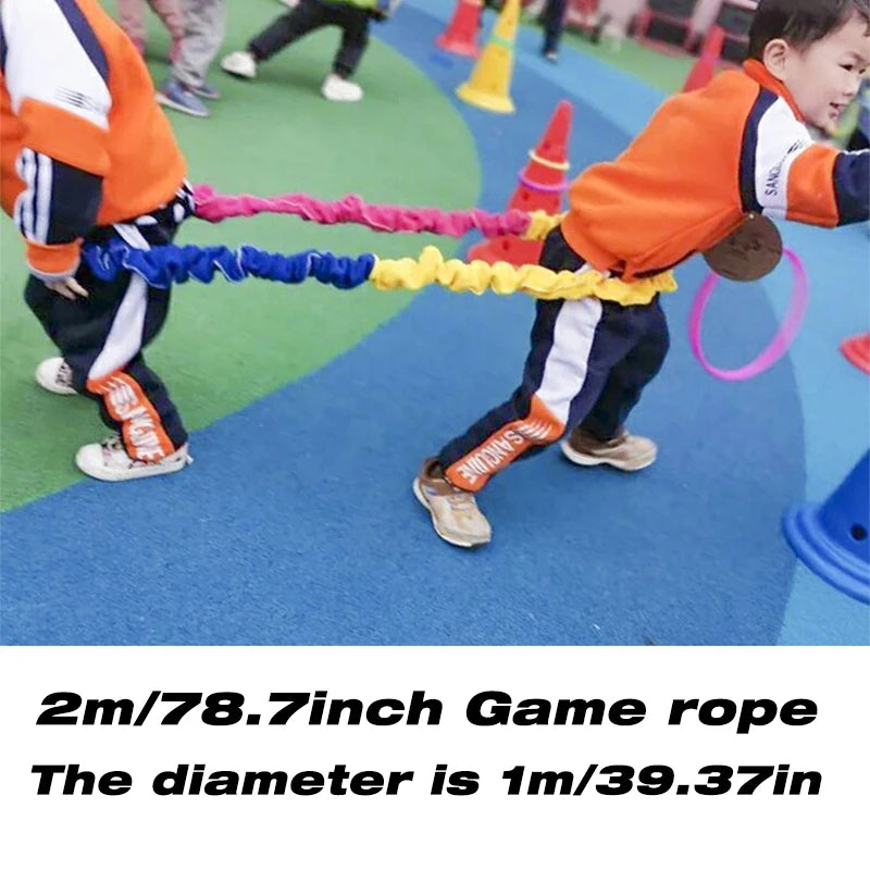 Outdoor Games Team Building Develop Sport Entertainment Toys Children Elasticity Rope Circle Running Push for Kids Sensory Rope