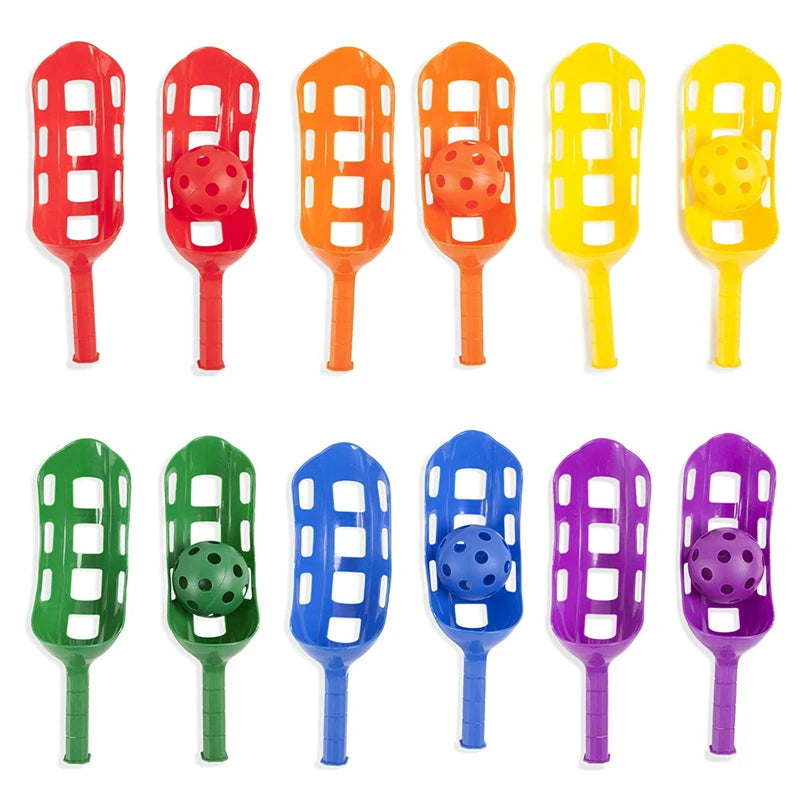 Kids Scoop Ball Toy Outdoor Sports Catch Balls Game Set Throw And Catch Parent-Child Interactive Toys Garden Toss Game