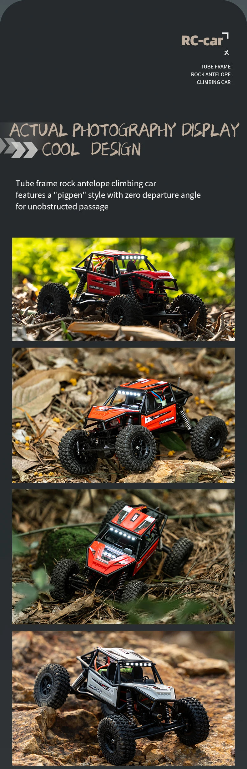 1/18 RC Climbing Car 4WD Off-road Remote Control Vehicle Rock Crawler Big-wheel 4x4 Electric Truck Model Toys for Kids