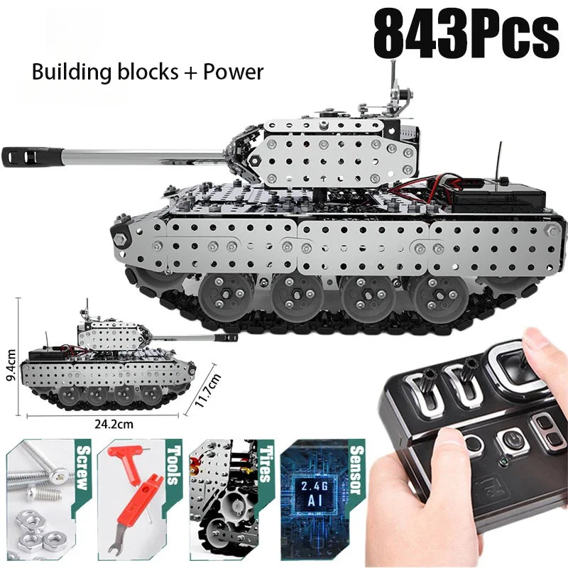 RC tank DIY Stainless Steel Assembled SW (RC) 06  metal model precision mechanical assembly Building blocks  toys